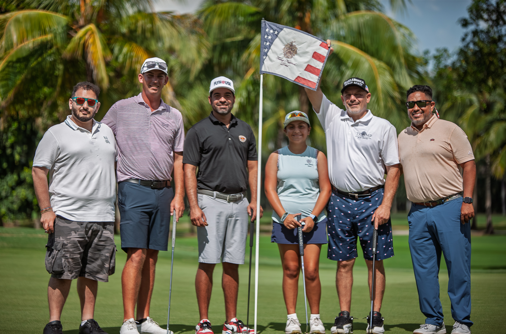Group of six on the green